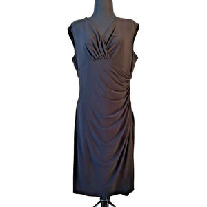 American Living Woman's Dress Black Size 16 Wrap Ruched Shealth Sleeveless Dress